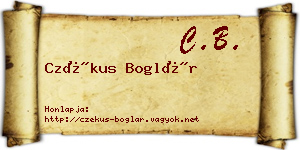 Czékus Boglár névjegykártya